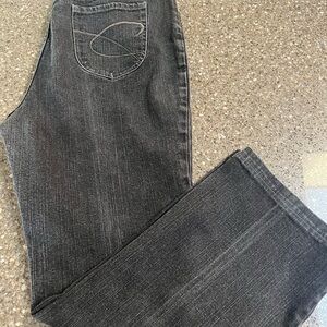 Chico's Platinum Black Quartz Jeans with Stretch. Size 2 (12).